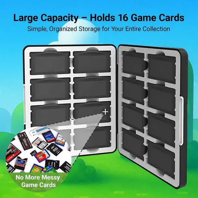 Alt view image 2 of 5 - GBA Game Case Compatible with Game Boy Advance, Holds 16 GBA Game Cartridges, Silicone Slots with Magnetic Closure, Portable Travel Organizer Storage Box for GBA Collectors
