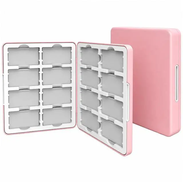 Main image of GBA Cartridge Case Holds 16 Cartridges Compatible with Game Boy Advance Cartridges, Magnetic Game Storage Case with Soft Silicone Slots, Portable Game Cartridge Organizer, Pink Retro Gaming