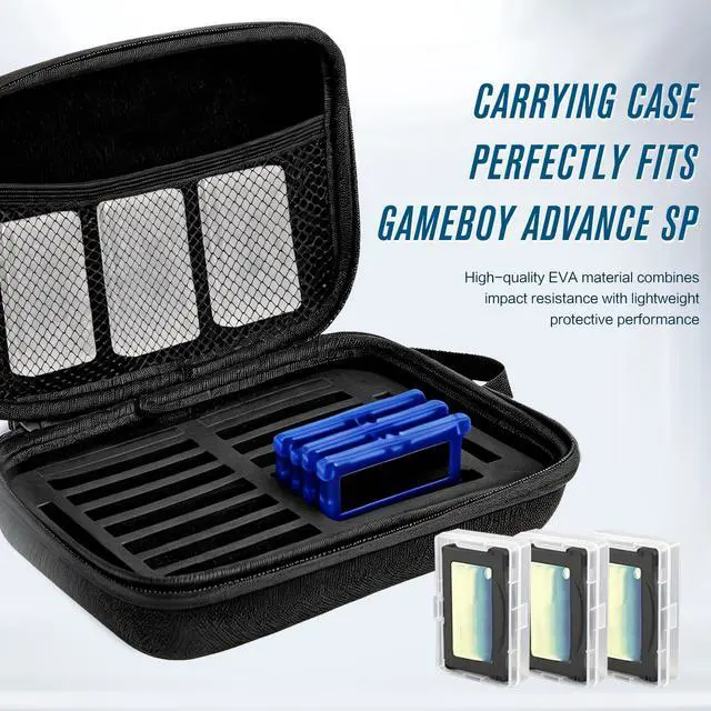 Alt view image 6 of 6 - Carrying Case for Gameboy Game Cartridges, Portable Protective Case for Gameboy Advance and SP Games, Holds 20 Game Cartridges, Comes with 3 Small Clear Cases