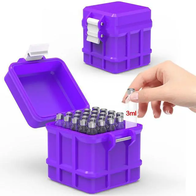 Main image of 25 Slots 3mL Cartridge Storage Case,Pen Cartridges,Vials Holder Box-Purple