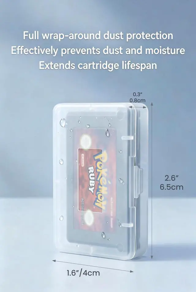 Alt view image 2 of 7 - 10PCS Game Cartridge Case Box, Transparent Anti Dust Cover Storage Box, Game Card Case Compatible with Nintendo Game Boy Advance GBA (2.6 X1.6X 0.3in)