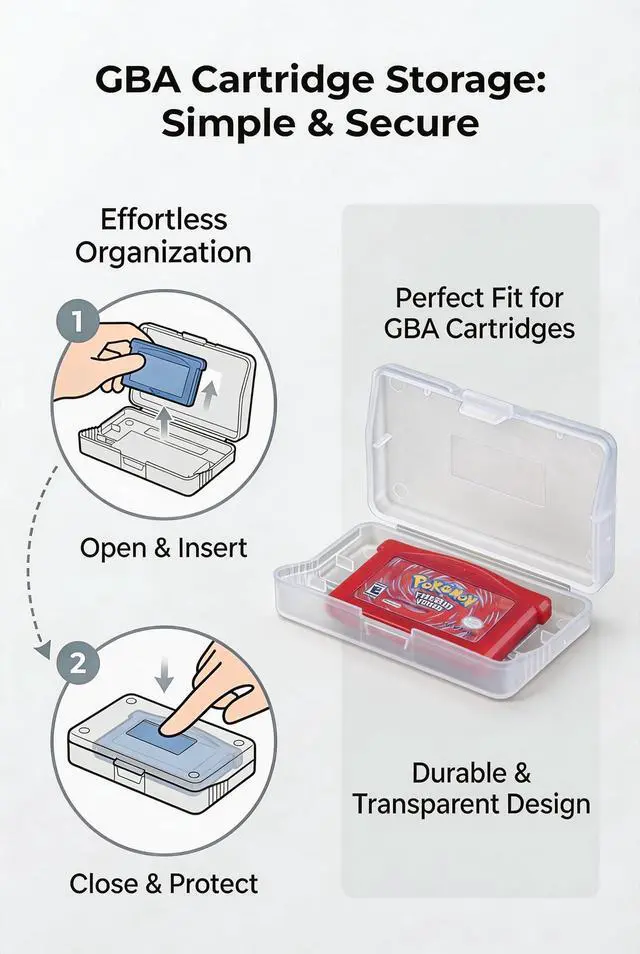 Alt view image 4 of 7 - 10PCS Game Cartridge Case Box, Transparent Anti Dust Cover Storage Box, Game Card Case Compatible with Nintendo Game Boy Advance GBA (2.6 X1.6X 0.3in)