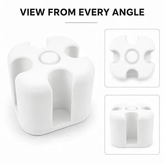 Alt view image 2 of 3 - 3mL Peptide Pen Cartridge Holder with Purge Tower, 4-Slot Organizer (White)