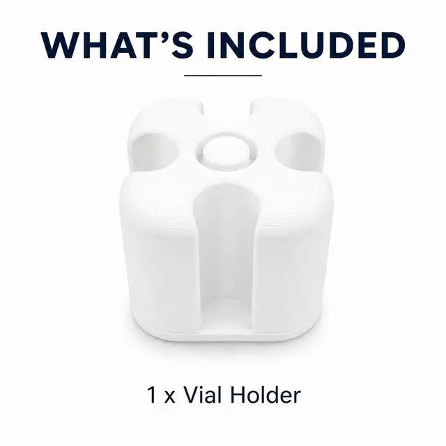 Alt view image 3 of 3 - 3mL Peptide Pen Cartridge Holder with Purge Tower, 4-Slot Organizer (White)