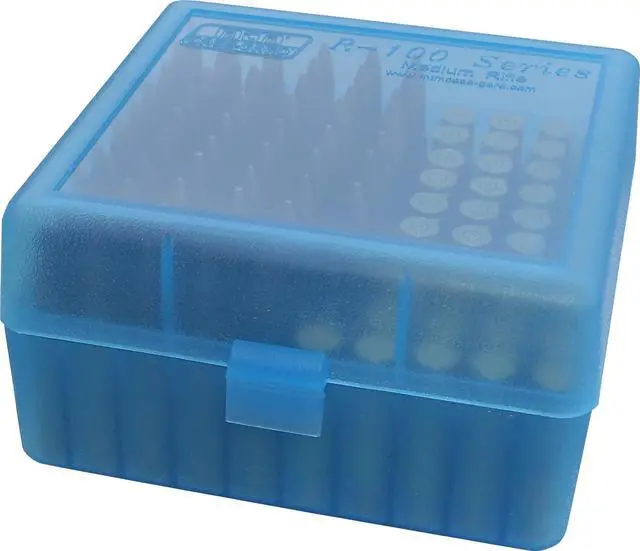 Main image of Case-Gard RM-100 Series Medium Rifle Ammo Box, 100 Round, Clear Blue