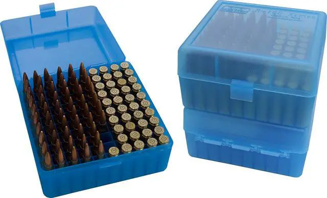 Alt view image 2 of 4 - Case-Gard RM-100 Series Medium Rifle Ammo Box, 100 Round, Clear Blue