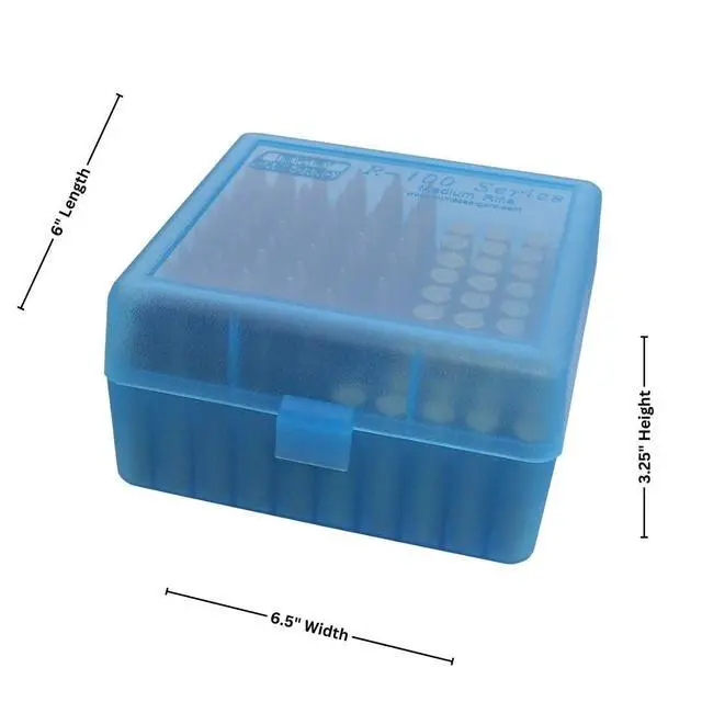 Alt view image 3 of 4 - Case-Gard RM-100 Series Medium Rifle Ammo Box, 100 Round, Clear Blue