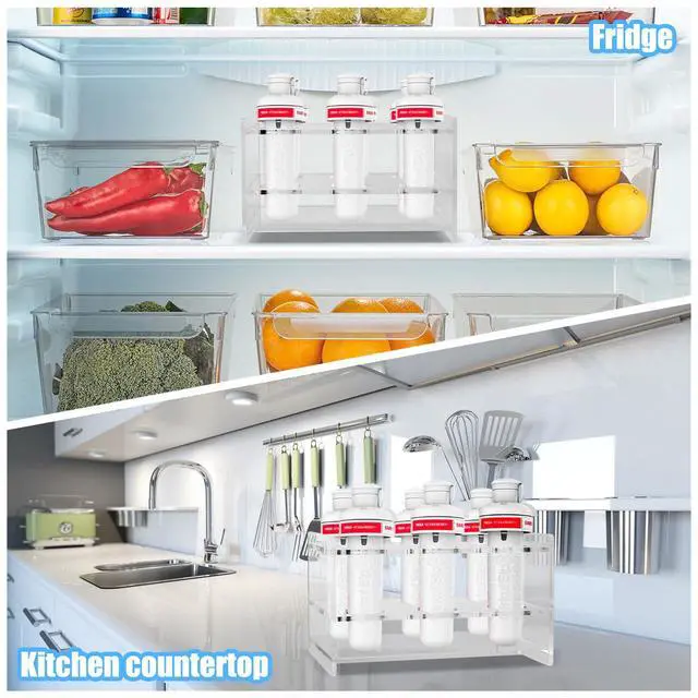 Alt view image 3 of 6 - Cirkul Cartridge Holder, 6-Hole Acrylic Organizer - Leak-Proof Flavor Case for Cirkul Accessories, Keeps Countertop & Fridge Neat, Perfect for Party, Home, Office Storage (Clear)