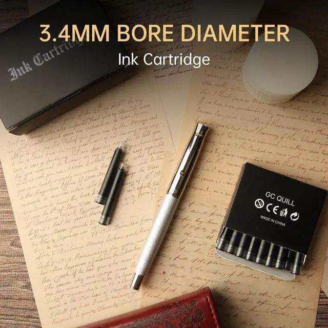 Alt view image 3 of 7 - 3.4mm Bore Fountain Pen Ink Cartridges, 72 Pack - Black