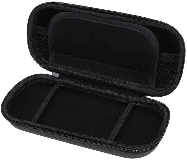 Main image of 3000 Carrying Case, Hard Game Console Protective Case Bag with Wrist Band, 5 Game Cartridge Slots, Travel Pocket Pouch and Mesh Pocket, Water PU EVA (Black)