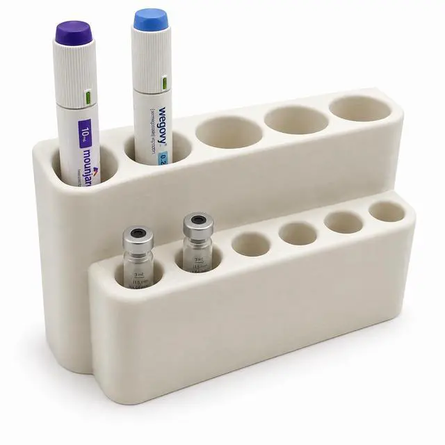 Main image of Fridge Mount Injection Pen Organizer Holds 5 Pens + 6 Cartridges GLP-1, Insulin, Peptide Pen Storage Holder for Refrigerator Space-Saving Cold Storage Rack