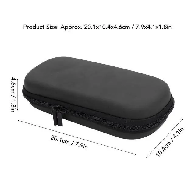Alt view image 6 of 7 - 3000 Carrying Case, Hard Game Console Protective Case Bag with Wrist Band, 5 Game Cartridge Slots, Travel Pocket Pouch and Mesh Pocket, Water PU EVA (Black)