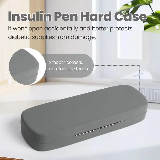 Alt view image 3 of 7 - Insulin Pen Travel Case for 1 Pen, 3 Needles & 1 Cartridge Portable Hard Shell Organizer for Diabetic Supplies Compact Storage Holder for Daily or Travel Use (Case Only) (Gray)