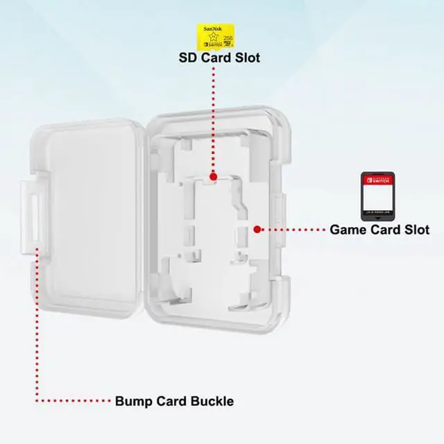 Alt view image 4 of 5 - 20PCS Mini Game Card Storage Case Compatible with Nintendo Switch & Switch OLED, Portable Micro SD/TF Card Protective Holder, Clear Game Cartridge Display Box