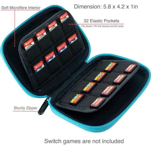 Alt view image 2 of 6 - 32 Switch Game Case for Nintendo Switch, Switch Game Card Storage Holder or SD Memory Card Case (32 Blue/Black)