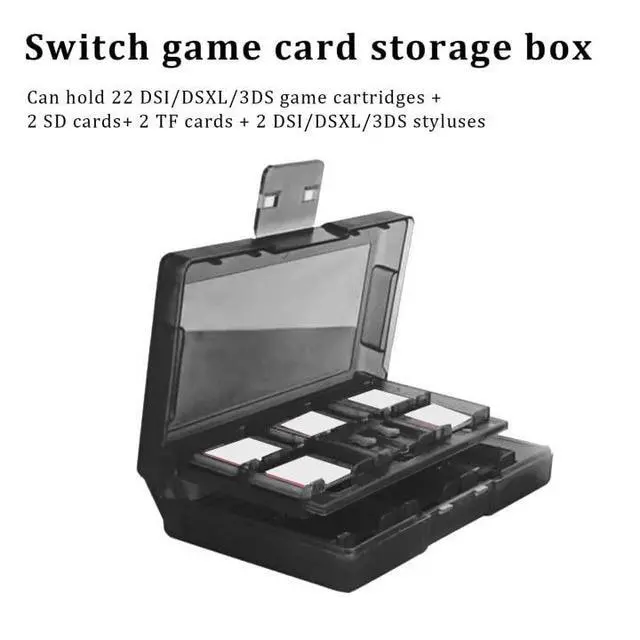 Alt view image 2 of 7 - Switch Game Case, 28 in 1 PP Plastic Black Game Card Storage Box Case Holder, for Nintendo DSL LL