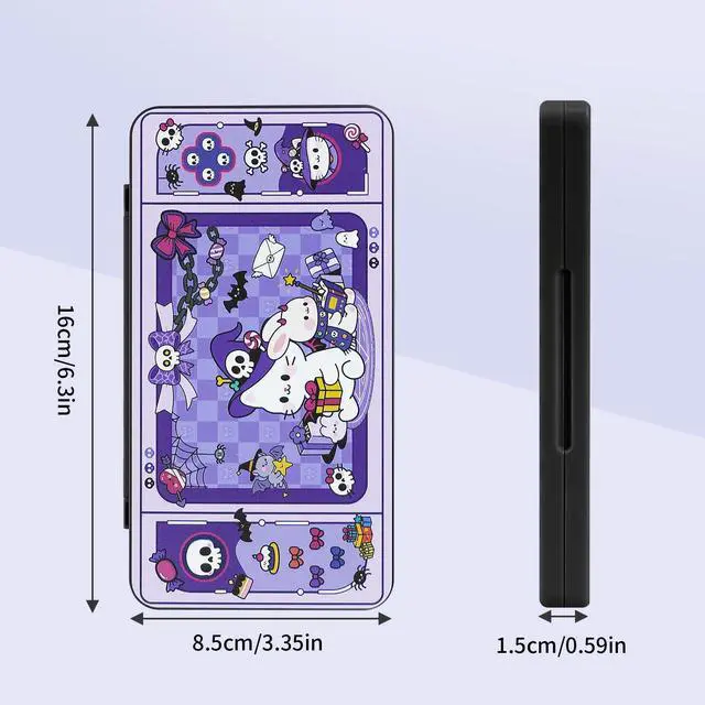 Alt view image 7 of 7 - Switch 2 Game Case Holder for Nintendo Switch 2/OLED/Lite Games & Micro SD Cards, Cute Halloween Kitty Switch2 Game Card Holder Cartridge Case with 24 Slots Game Card Storage - Magic Cat