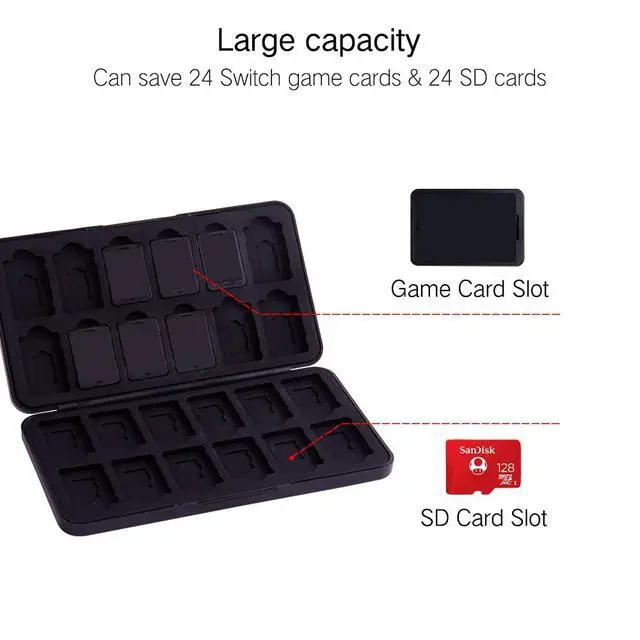 Alt view image 2 of 7 - Cute Game Card Case for Nintendo Switch/ Switch Lite/ OLED, 24 Game Holder Cartridge Case for Game Cards and 24 SD Cards, Kawaii Portable Compact Storage Box (Grey Arceus, 24 Slots)