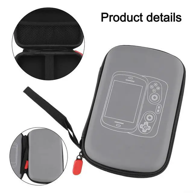 Alt view image 4 of 7 - Hard Carrying Case For Anbernic RG Slide, Premium Flannel Lined Travel Storage Holder With Organizer For Charger And Game Cartridges, Compact Shockproof Protective Shell, Grey