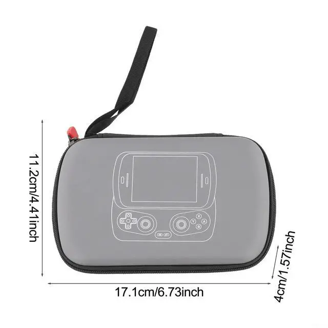 Alt view image 7 of 7 - Hard Carrying Case For Anbernic RG Slide, Premium Flannel Lined Travel Storage Holder With Organizer For Charger And Game Cartridges, Compact Shockproof Protective Shell, Grey