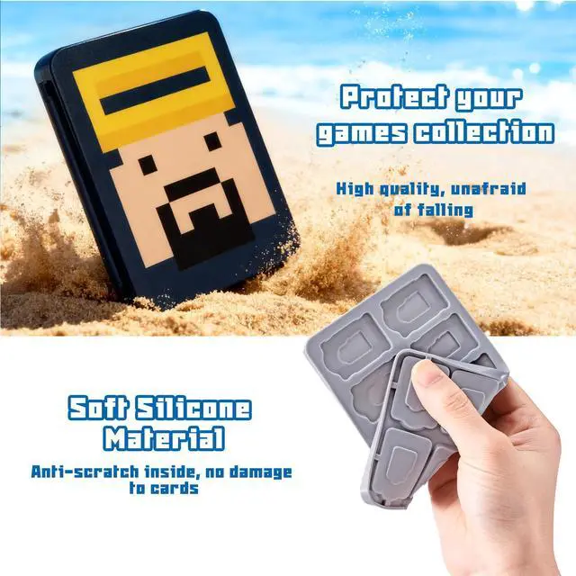 Alt view image 3 of 7 - Switch 2 Game Case Holder for Nintendo Switch2/OLED Games & Micro SD Cards, Switch2 Game Card Holder Cartridge Case with 16 Game Card Storage - Blue