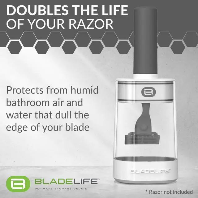 Alt view image 2 of 7 - Razor Storage Device & Travel Case for Men and Women - Fits Leading Razors - Helps Keep Blades Dry, Sharp, and Longer Lasting - Dark Gray
