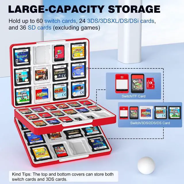 Alt view image 2 of 6 - 60 Game Card Case Compatible with Nintendo Switch 2/OLED/3DS/3DSXL