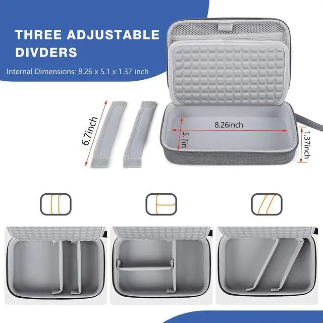 Alt view image 3 of 7 - Hard Electronic Organizer Travel Case for MacBook Power Adapter Chargers Cables Power Bank Apple Magic Mouse Apple Pencil USB Flash Disk SD Card Hard Drive Waterproof Shockproof Carrying Case, Grey