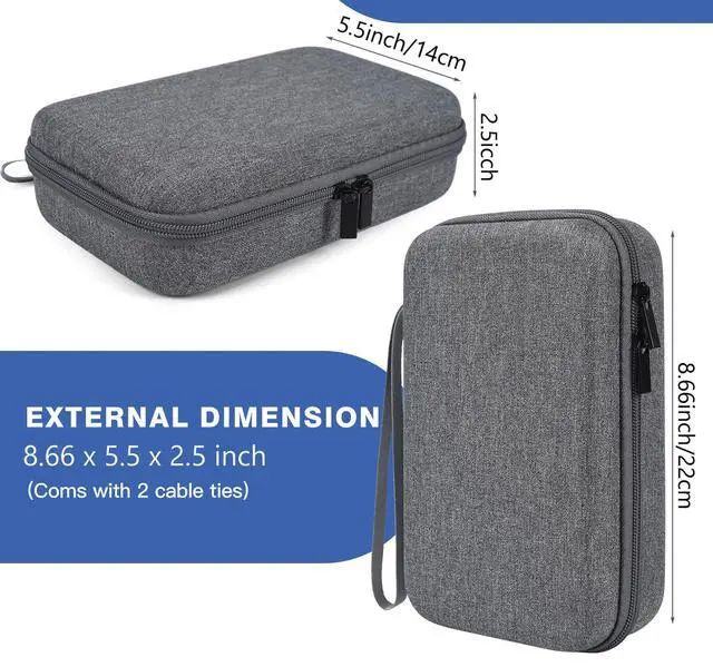Alt view image 5 of 7 - Hard Electronic Organizer Travel Case for MacBook Power Adapter Chargers Cables Power Bank Apple Magic Mouse Apple Pencil USB Flash Disk SD Card Hard Drive Waterproof Shockproof Carrying Case, Grey