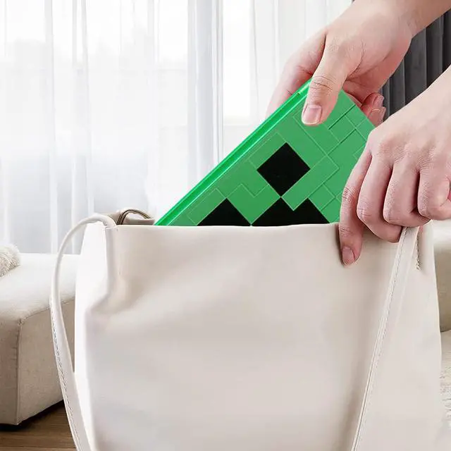 Alt view image 5 of 7 - Game Card Case for Nintendo Switch/Switch 2/OLED/Lite, Portable Switch Game Case Magnetic Closure Games Holder with 24 Slots for Games Cards & SD Cards Durable Cartridge Cases Hard Shell, Green