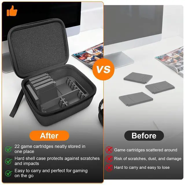 Alt view image 5 of 6 - Carrying Case for Original Game Boy and Color Games, Accessories for Game Boy Game - Holds 22 Games