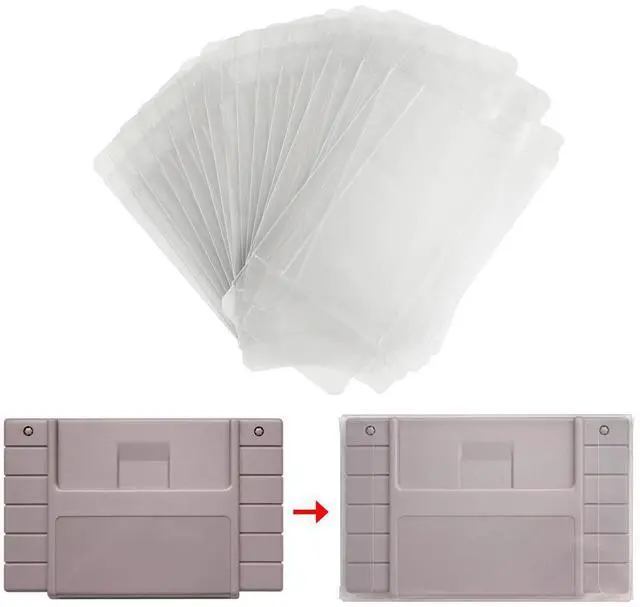 Main image of 15 Pack Clear Case Sleeve Protector for Super Nintendo SNES Game Cartridges