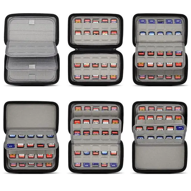 Alt view image 3 of 7 - 80 Switch Game Case Compatible with Nintendo Switch/Switch 2 Games & PS Vita Cartridges, Hard Shell Card Holders Organizer Storage Case Travel Portable Carrying Bag