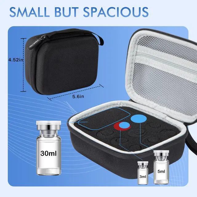 Alt view image 4 of 7 - 10 Slots Peptide Case for Fridge, Vial Storage Case for 1ml 3ml 5ml 10ml 30ml Vials, Insulin Vial Protector Organizer Bag for Diabetic Medication
