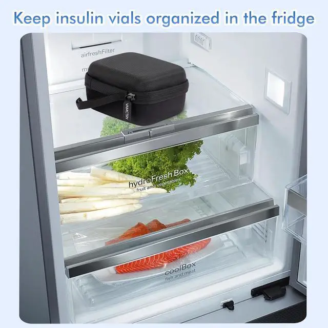 Alt view image 6 of 7 - 10 Slots Peptide Case for Fridge, Vial Storage Case for 1ml 3ml 5ml 10ml 30ml Vials, Insulin Vial Protector Organizer Bag for Diabetic Medication