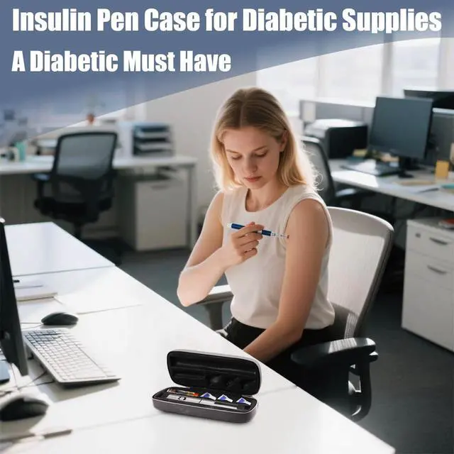 Alt view image 2 of 7 - Insulin Pen Case for 1 Insulin Pen,3 Needles and Cartridge Storage and Transport Slim and Portable Insulin Pen Travel Case for Insulin Pen Holder Keep Diabetic Supplies Organized and Safe Protected