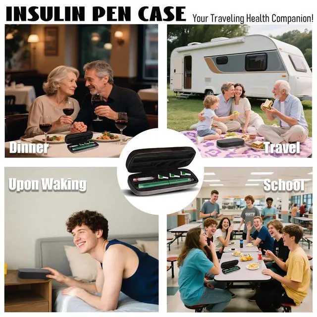 Alt view image 7 of 7 - Insulin Pen Case for 1 Insulin Pen,3 Needles and Cartridge Storage and Transport Slim and Portable Insulin Pen Travel Case for Insulin Pen Holder Keep Diabetic Supplies Organized and Safe Protected