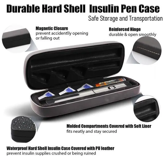 Alt view image 5 of 7 - Insulin Pen Case for 1 Insulin Pen,3 Needles and Cartridge Storage and Transport Slim and Portable Insulin Pen Travel Case for Insulin Pen Holder Keep Diabetic Supplies Organized and Safe Protected
