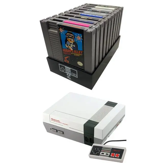 Alt view image 4 of 7 - , Black, NES Compatible Cartridge Holder, NES Game Tray, Holds 10 Games, Clutter Reducing, Retro Video Game Collection, Works with Nintendo Entertainment System NTSC and PAL Cartridges