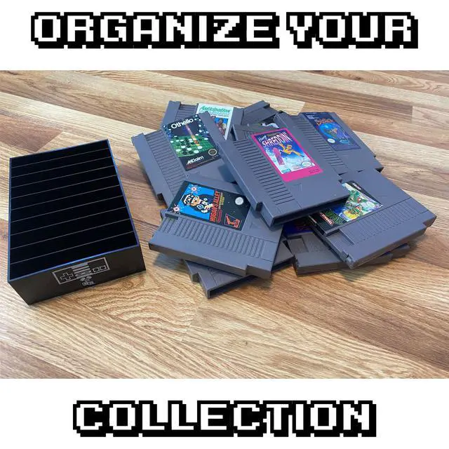 Alt view image 5 of 7 - , Black, NES Compatible Cartridge Holder, NES Game Tray, Holds 10 Games, Clutter Reducing, Retro Video Game Collection, Works with Nintendo Entertainment System NTSC and PAL Cartridges