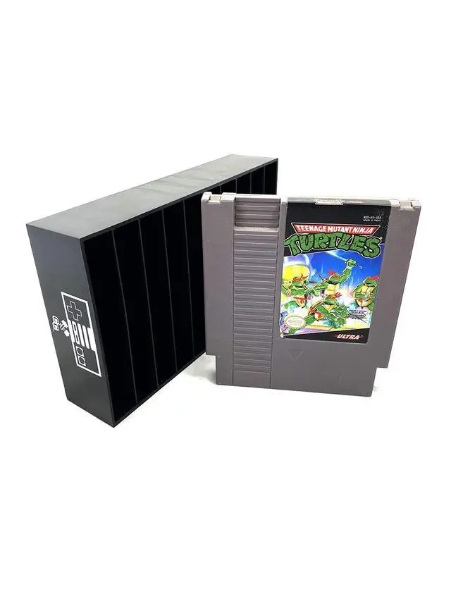 Alt view image 6 of 7 - , Black, NES Compatible Cartridge Holder, NES Game Tray, Holds 10 Games, Clutter Reducing, Retro Video Game Collection, Works with Nintendo Entertainment System NTSC and PAL Cartridges