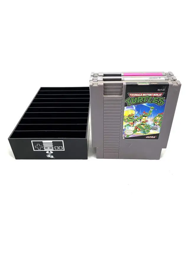 Alt view image 7 of 7 - , Black, NES Compatible Cartridge Holder, NES Game Tray, Holds 10 Games, Clutter Reducing, Retro Video Game Collection, Works with Nintendo Entertainment System NTSC and PAL Cartridges