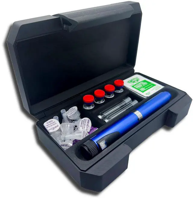 Main image of Peptide/Insulin Pen Case Holds 1 Pen, 4 Vials, Cartridges, Wipes & Pen Needles