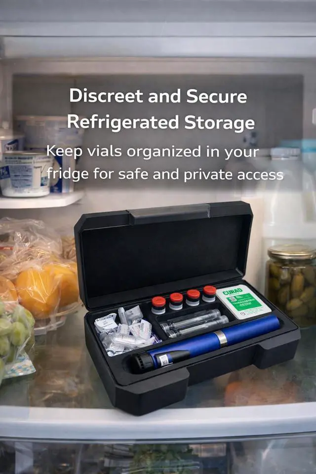 Alt view image 4 of 7 - Peptide/Insulin Pen Case Holds 1 Pen, 4 Vials, Cartridges, Wipes & Pen Needles
