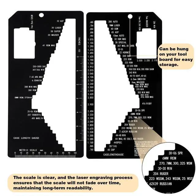 Alt view image 3 of 6 - Ammo Case Length Gauge Reloading Supplies and Equipment Cartridge Length Gauge for Reloading