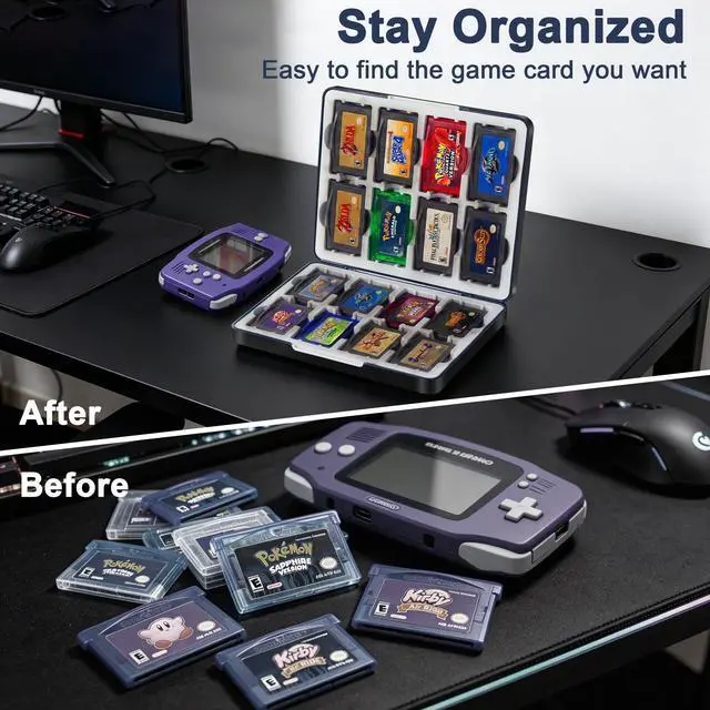 Alt view image 5 of 6 - GBA Magnetic Game Case Compatible with Game Boy Advance, Holder for 16 GBA Game Cartridges, Silicone Slots & Waterproof, Portable Travel Size Organizer Box Accessories for Game Collectors