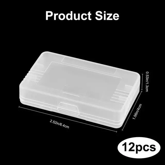 Alt view image 2 of 6 - 12Pcs Clear Protective Game Cartridge Case 2.52 x 1.56 x 0.53inch Plastic Storage Box Game Card Case,Dust Cover Single Cartridge Holder for Nintendo Game Boy Advance GBA