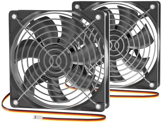 Main image of 120mm DC Cooling Fan 12V 3 Pin 2-Pack, Quiet 12V Computer Fan 2000RPM for Gaming PC, Server Rack, 3D Printer, DIY Ventilation Cooling Projects