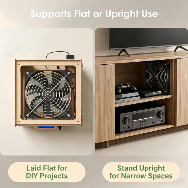 Alt view image 6 of 6 - 120mm DC Cooling Fan 12V 3 Pin 2-Pack, Quiet 12V Computer Fan 2000RPM for Gaming PC, Server Rack, 3D Printer, DIY Ventilation Cooling Projects