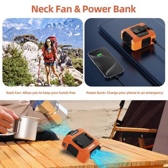 Alt view image 4 of 7 - Waist Fan - Portable Cooling Clip Belt Fan with 10000mAh Battery, 24H Working Time, 3 Speeds, 16000RPM Airflow, LED SOS Warning Light for Jobsite, Farming, Fishing, Hot Summer